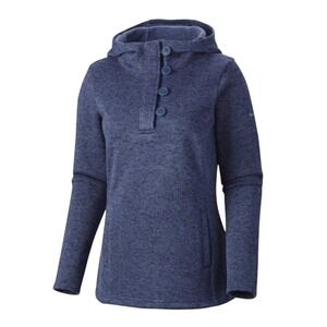 Columbia Women's Heather Blue Button‎ Neck Darling Days Pullover Hoodie Size M